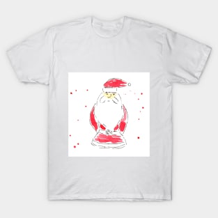 Santa Claus, portrait. Watercolor illustration on a winter theme, congratulations T-Shirt